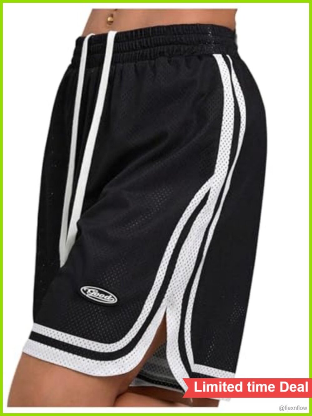 Women's Loose Bermuda Workout Shorts Striped Drawstring Track Sport Gym